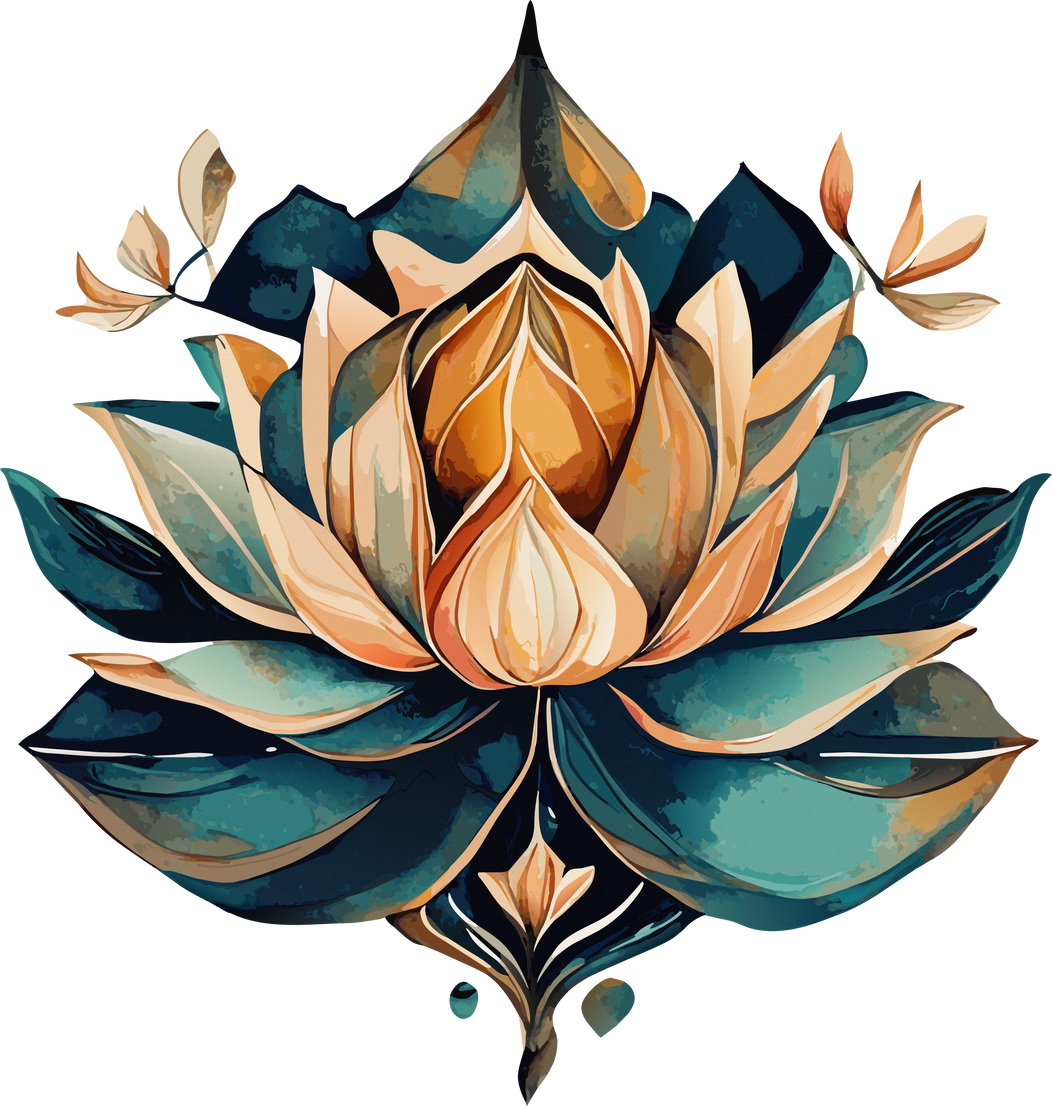 Watercolor lotus flower
